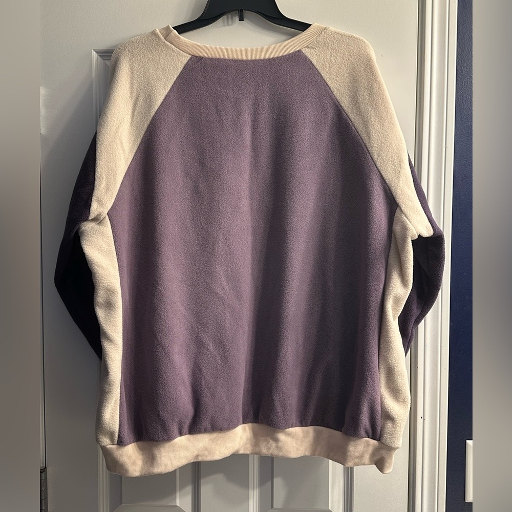 Purple and Cream Colorblock Sweatshirt - Picture 2 of 3
